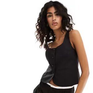 ASOS Design Scoop Neck Linen Blend Vest NWOT
